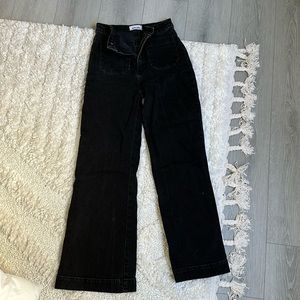 High Rise Wide Leg Black Rollas